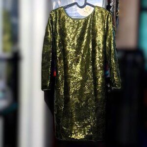 New Shinestar Dark Forest Green Sequin Mini Formal Party Dress NWT XLP